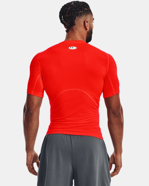 Men's HeatGear® Short Sleeve, Red, pdpMainDesktop image number 1